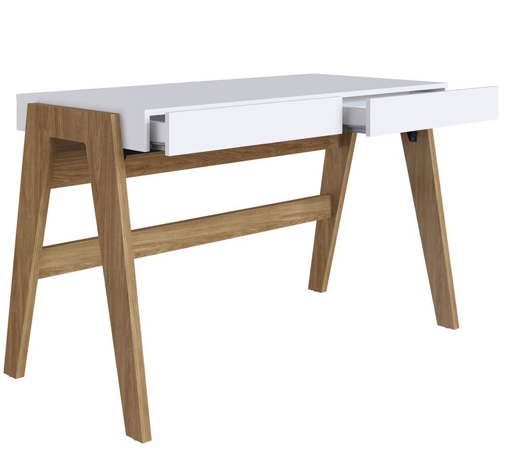 Conjunto Escrivaninha Com Estante 26108 Linha Trend Hanover Off White Artesano