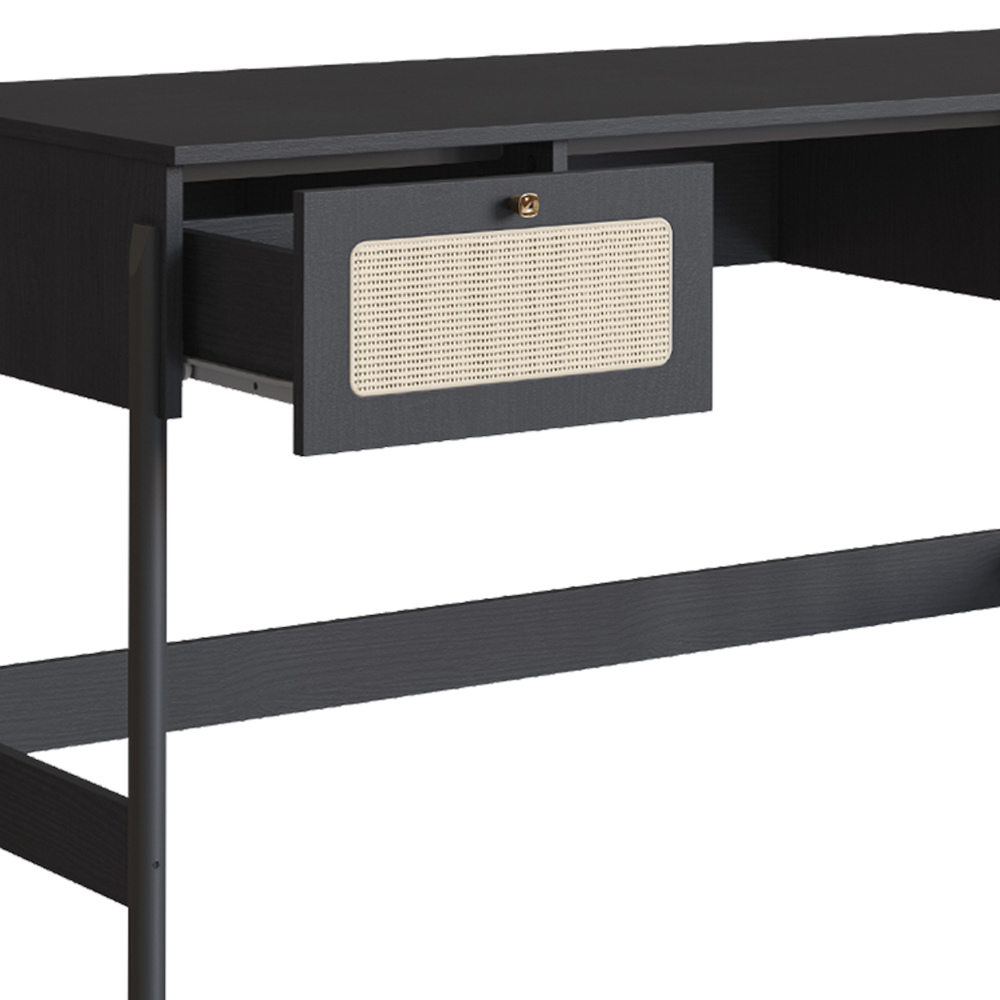 Conjunto Estante E Escrivaninha Pes Madeira 27974 Nero Preto Artesano