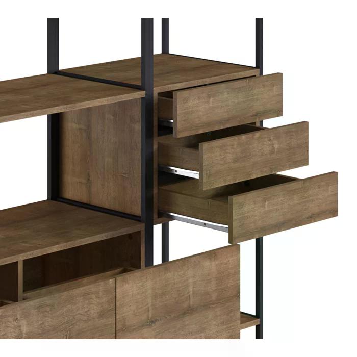 Conjunto Estantes Para Closet Steel Quadra 27801 Vermont Preto Fosco Artesano