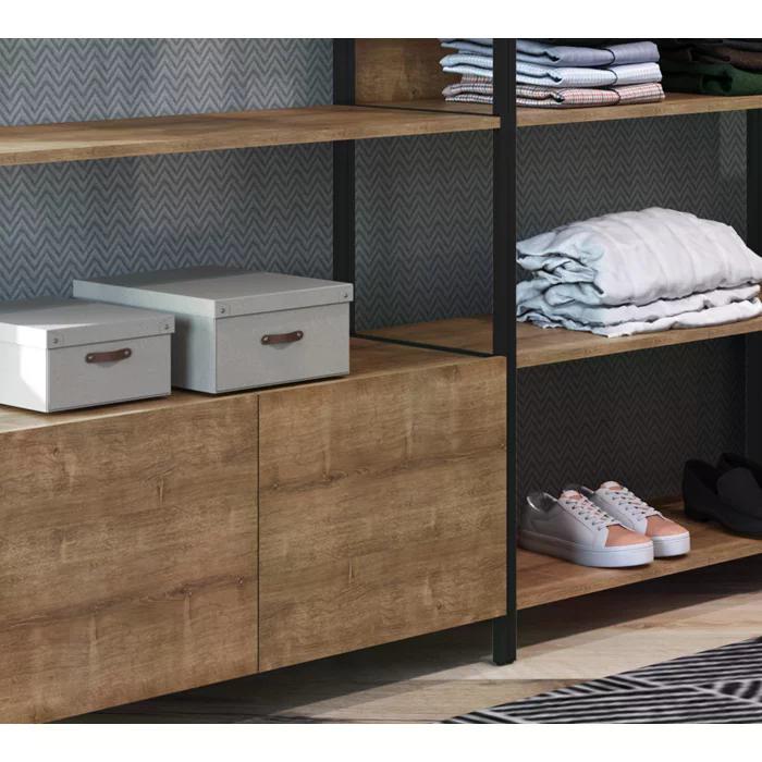 Conjunto Estantes Para Closet Steel Quadra 27803 Vermont Preto Fosco Artesano