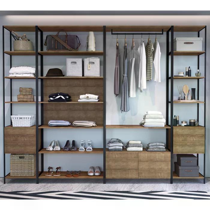 Conjunto Estantes Para Closet Steel Quadra 27804 Vermont Preto Fosco Artesano