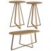Conjunto Mesa De Centro Sala De Estar 27959 Hanover Dourado Artesano