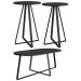Conjunto Mesa De Centro Sala De Estar 27959 Preto Artesano