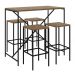 Conjunto Mesa De Jantar 100x60 Com Banquetas Steel Quadra 27848 Vermont Preto Fosco Artesano