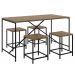 Conjunto Mesa De Jantar 136x69 Com Banquetas Steel Quadra 27847 Vermont Preto Fosco Artesano