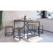 Conjunto Mesa De Jantar 136x69 Com Banquetas Steel Quadra 27847 Vermont Preto Fosco Artesano