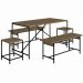 Conjunto Mesa De Jantar Com 4 Bancos Est Aço Steel Quadra 27924 Vermont Artesano