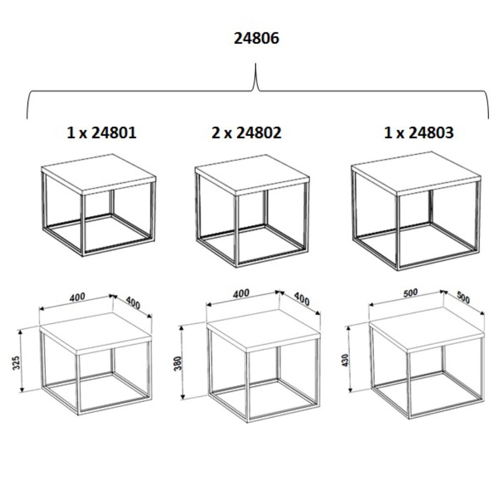 Conjunto Mesas de Centro Cube Vermont - Artesano
