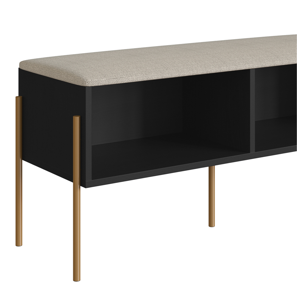 Conjunto Sapateira Banco e Prateleira 28979 Nero Dourado Artesano
