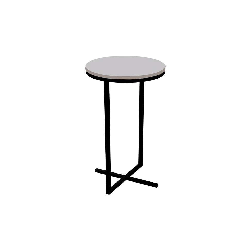 Conjunto com 2 Mesas Laterais Volpi Branco e Preto