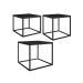Conjunto com 3 Mesas de Centro Cube Preto