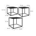 Conjunto com 3 Mesas de Centro Cube Preto