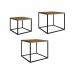 Conjunto com 3 Mesas de Centro Cube Vermont e Preto
