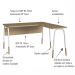 Conjunto de Escritório Mesa L e Gaveteiro 28004X27998 Hanover Branco Artesano