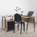 Conjunto de Escritório Mesa em L e Gaveteiro 28002X27998 Preto Hanover Artesano
