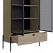 Cristaleira York 140cm Estrutura Preto Fosco - Hanover