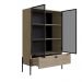 Cristaleira York 140cm Estrutura Preto Fosco - Hanover