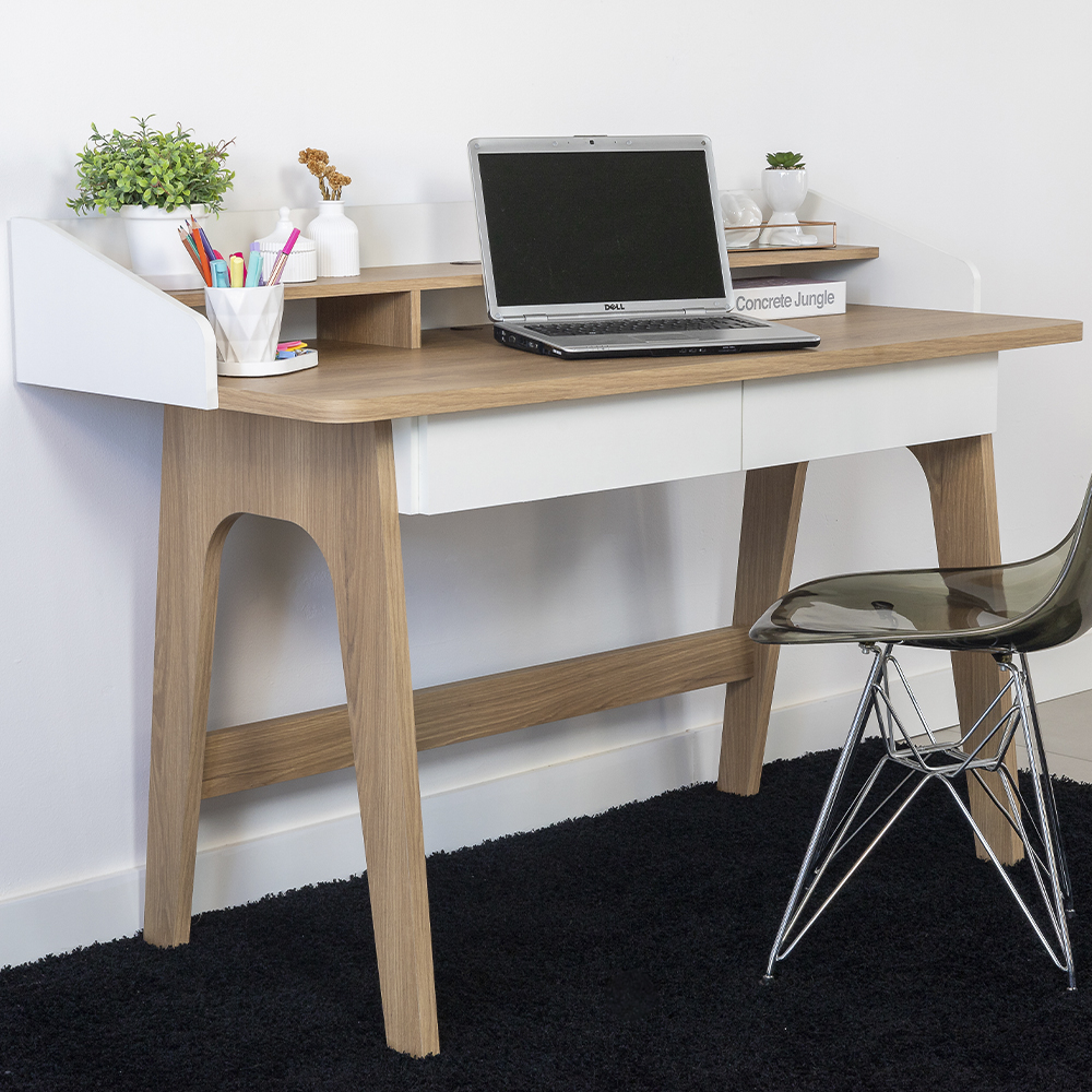 Escrivaninha 2 Gavetas 139 cm 27999 Hanover Branco Artesano