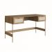 Escrivaninha 2 Gavetas 139Cm Palhinha Pé Metal Oslo
