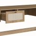 Escrivaninha 2 Gavetas 139Cm Palhinha Pé Metal Oslo