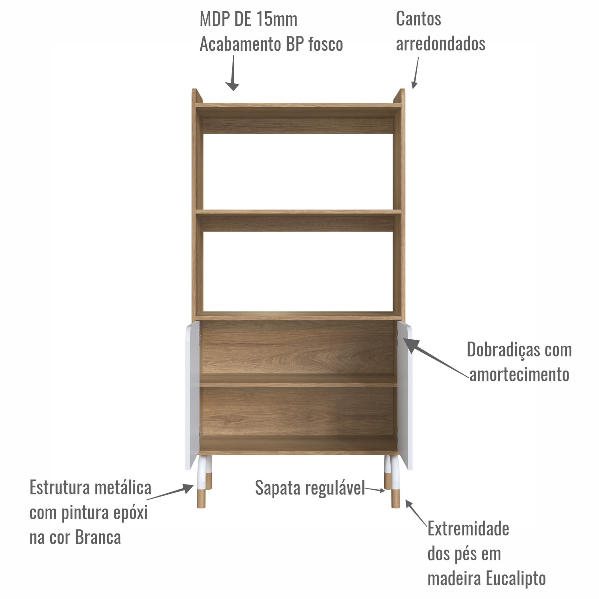 Escrivaninha 2 Gavetas E Armario 27999X27996 Hanover Branco Artesano