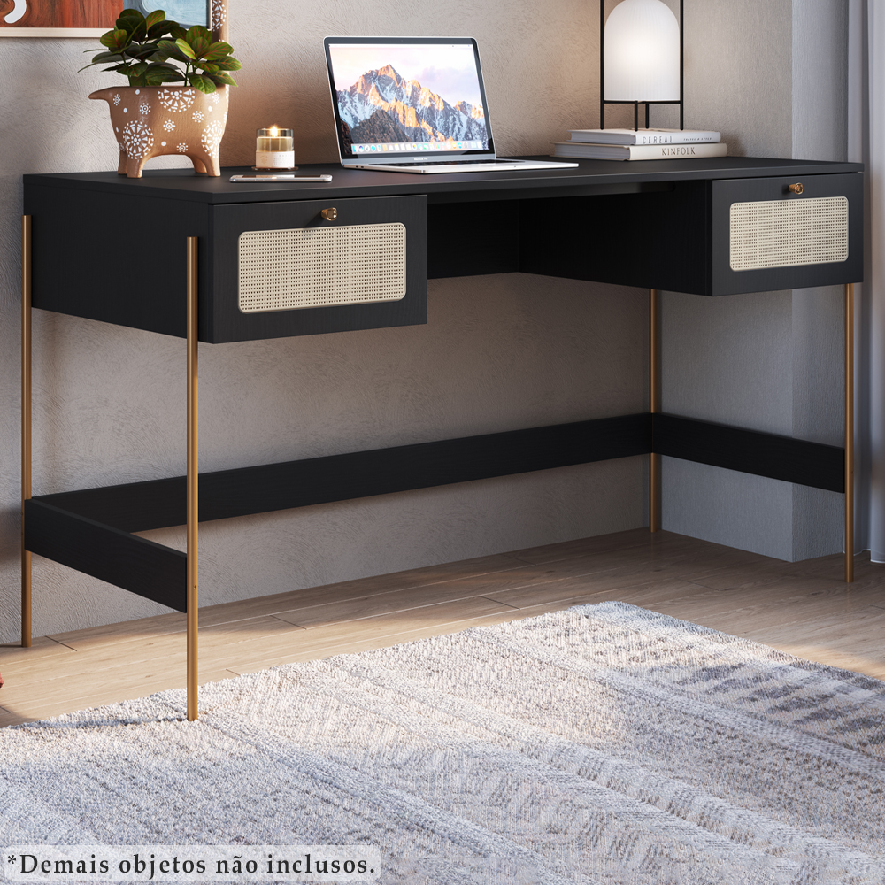 Escrivaninha 2 Gavetas Palhinha 28931 Linha Oslo Hanover Artesano