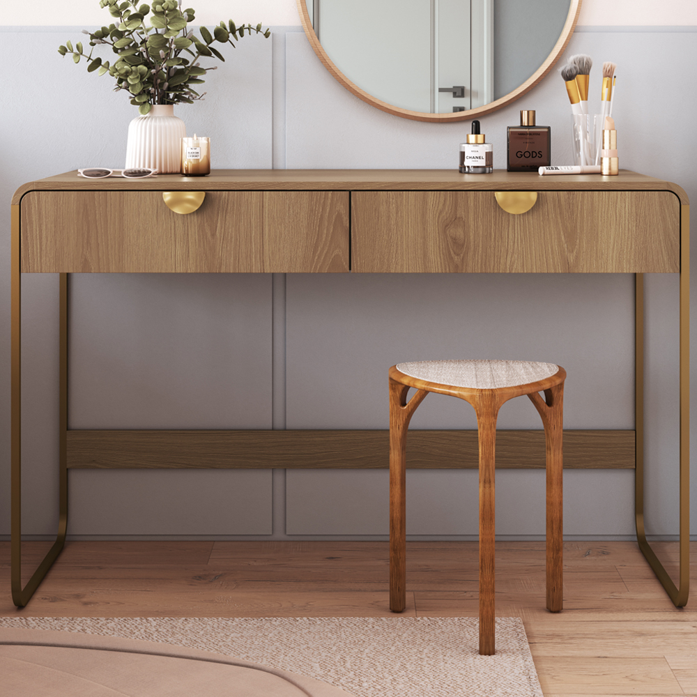 Escrivaninha Organico 2 Gavetas 125 cm 28067 Hanover Dourado Artesano