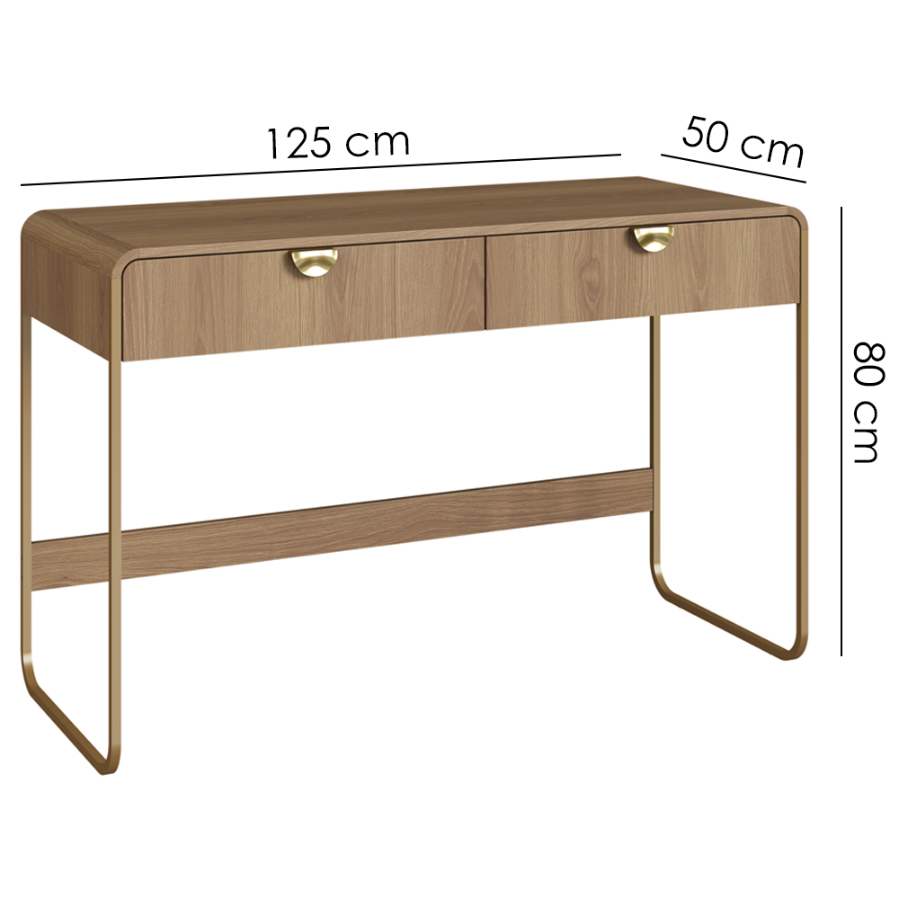 Escrivaninha Organico 2 Gavetas 125 cm 28067 Hanover Dourado Artesano