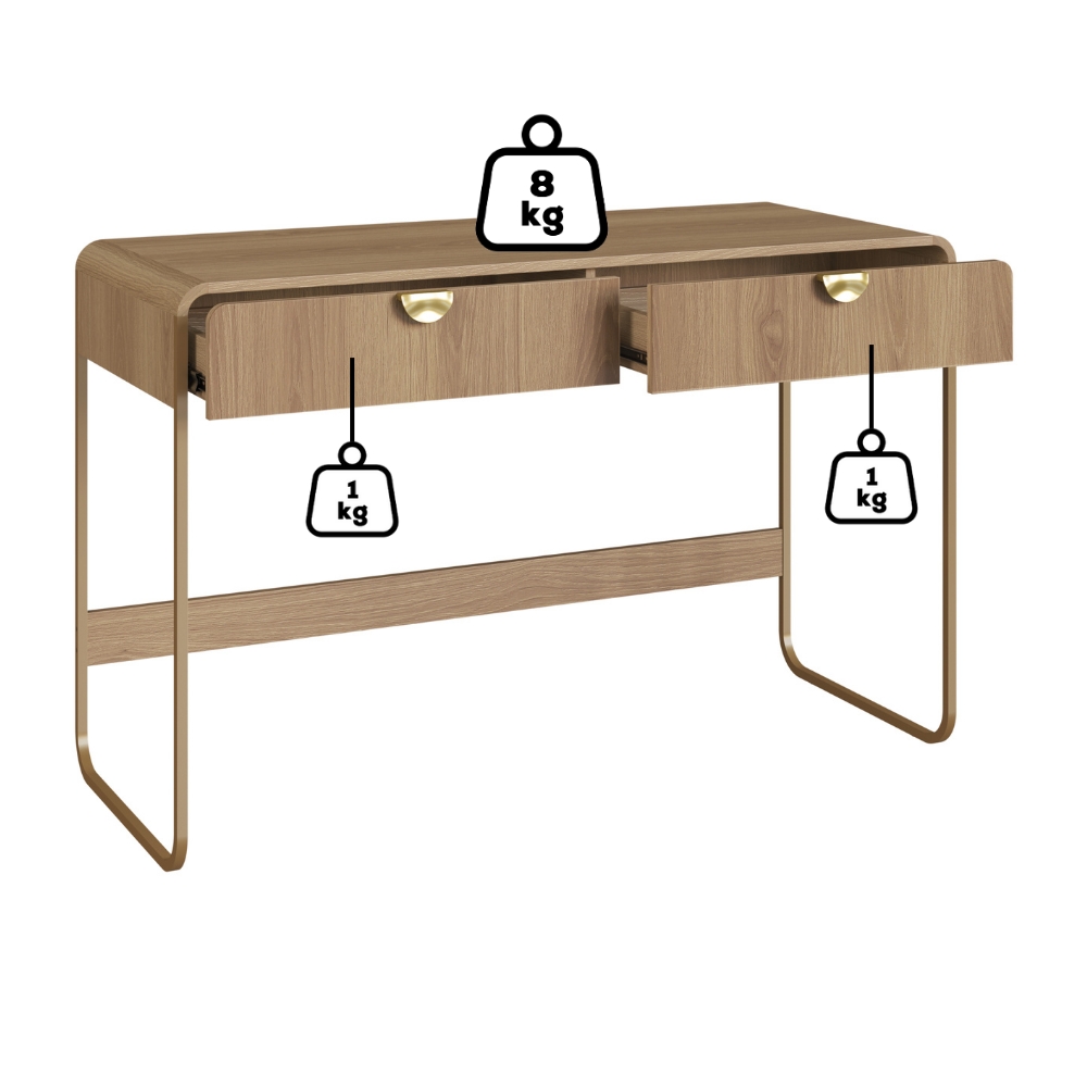 Escrivaninha Organico 2 Gavetas 125 cm 28067 Hanover Dourado Artesano