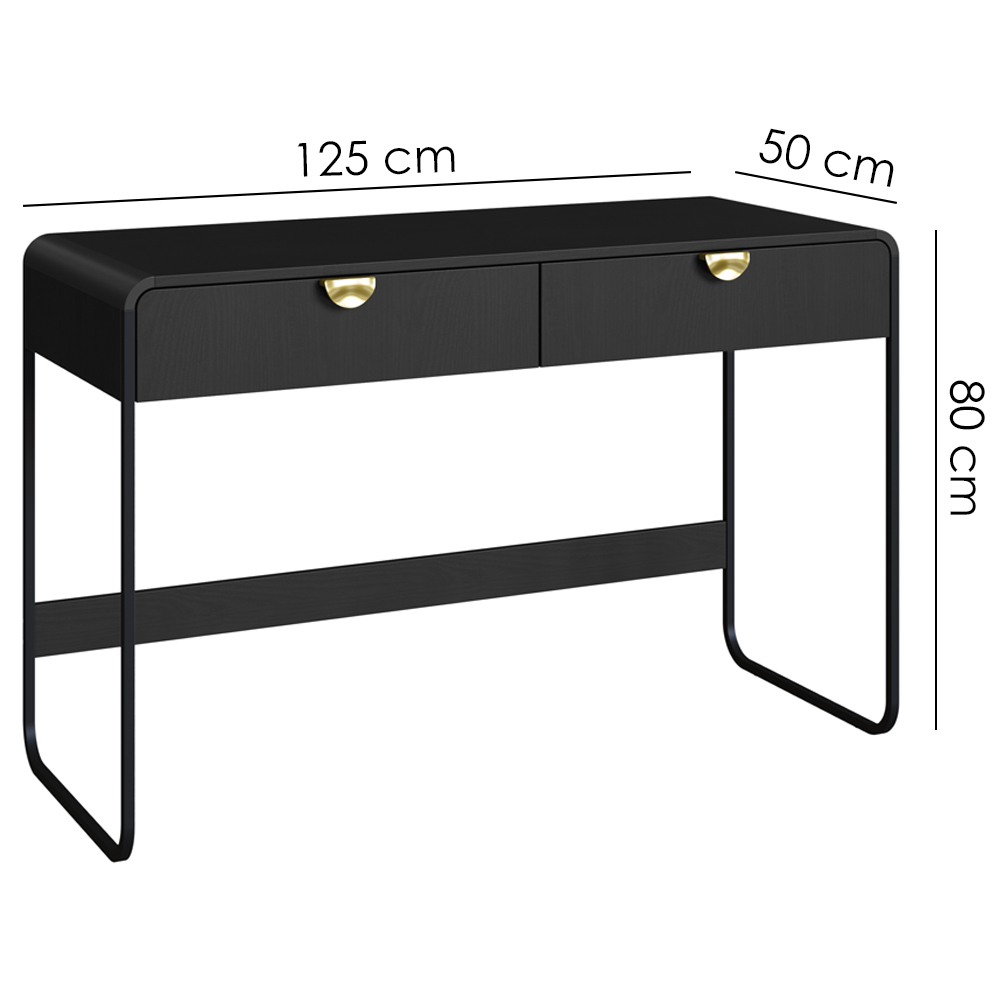 Escrivaninha Organico 2 Gavetas 125 cm 28067 Nero Preto Artesano