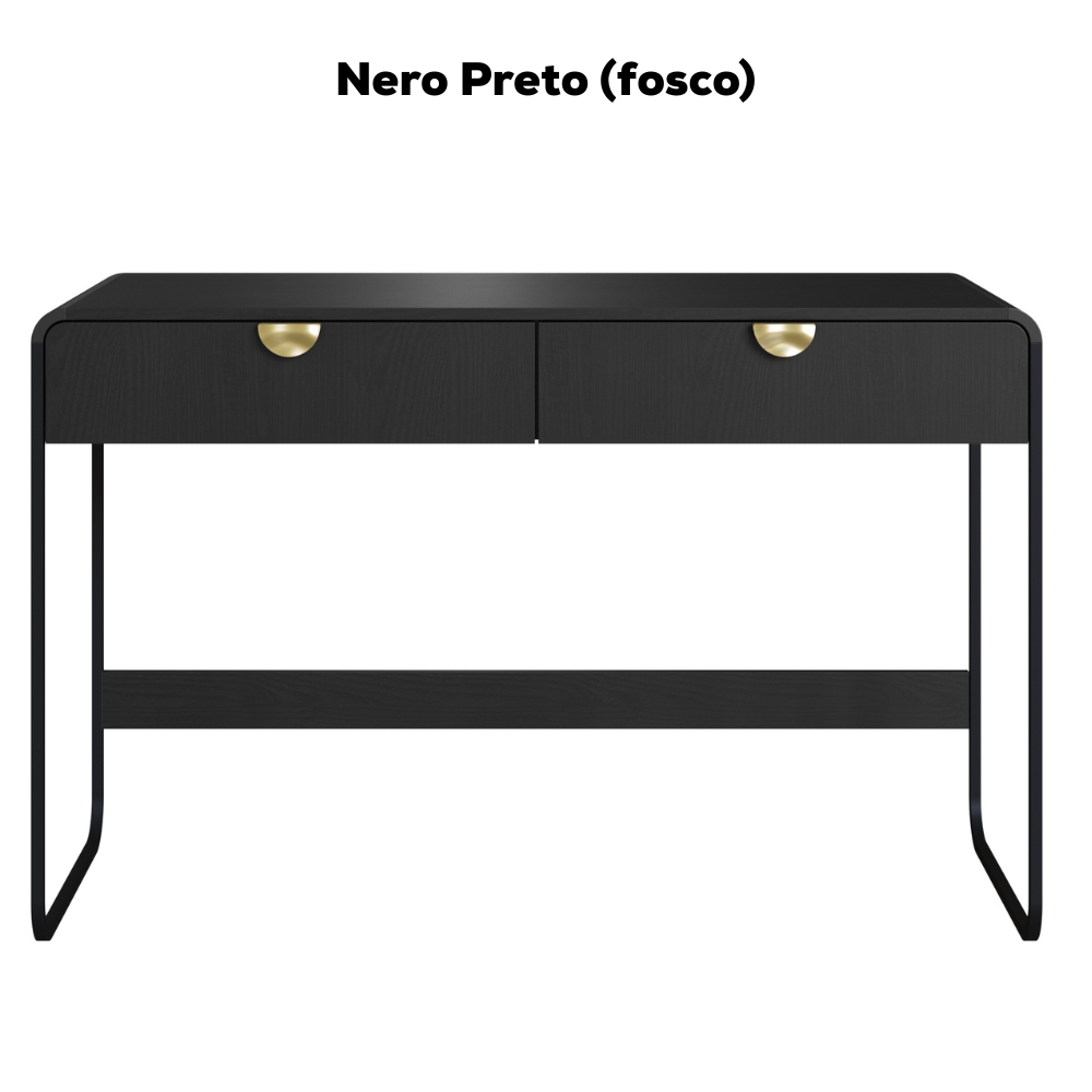 Escrivaninha Organico 2 Gavetas 125 cm 28067 Nero Preto Artesano