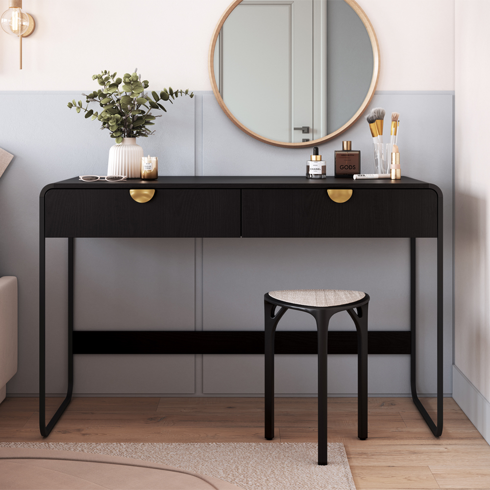 Escrivaninha Organico 2 Gavetas 125 cm 28067 Nero Preto Artesano