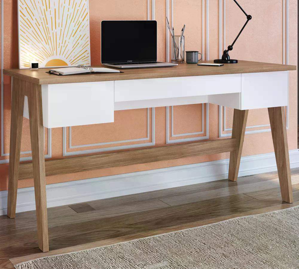 Escrivaninha Para Escritorio 26106 Linha Trend Hanover Off White Artesano