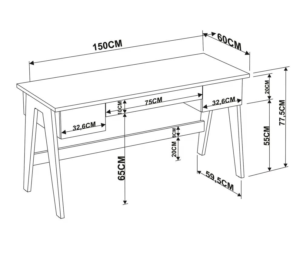 Escrivaninha Para Escritorio 26106 Linha Trend Hanover Off White Artesano