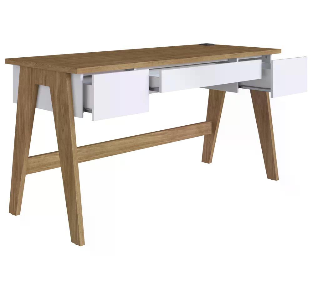 Escrivaninha Para Escritorio 26106 Linha Trend Hanover Off White Artesano