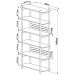 Estante 180 CM 6 Prateleiras Pes Madeira Oslo 27965 Hanover Artesano