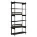 Estante 180 CM 6 Prateleiras Pes Madeira Oslo 27965 Nero Artesano