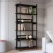 Estante 180 CM 6 Prateleiras Pes Madeira Oslo 27965 Nero Artesano