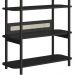 Estante 180 CM 6 Prateleiras Pes Madeira Oslo 27965 Nero Artesano