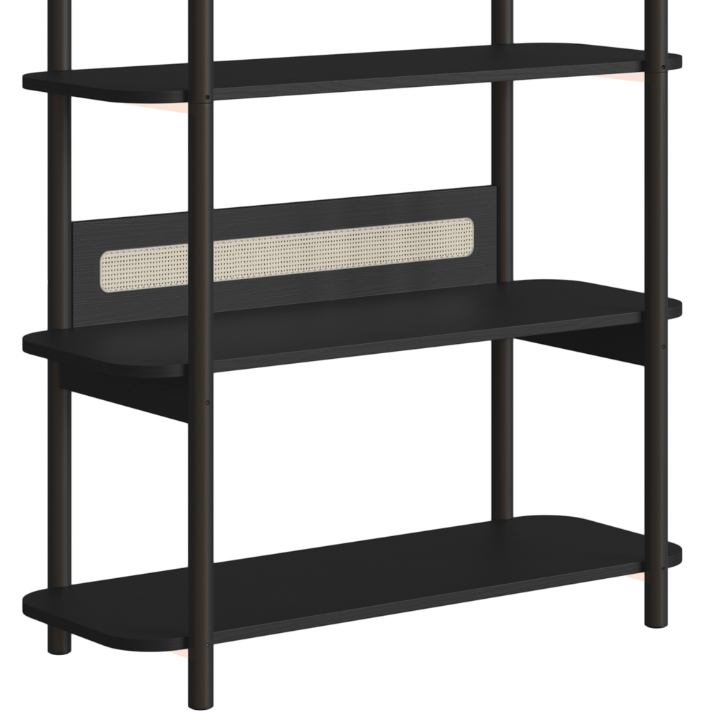 Estante 180 CM 6 Prateleiras Pes Madeira Oslo 27965 Nero Artesano