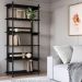 Estante 180 CM 6 Prateleiras Pes Madeira Oslo 27965 Nero Artesano