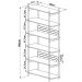 Estante 180 CM 6 Prateleiras Pes Metal Oslo 28965 Hanover Artesano