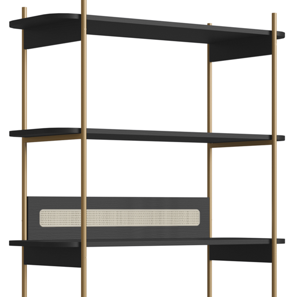 Estante 180 CM 6 Prateleiras Pes Metal Oslo 28965 Nero Artesano