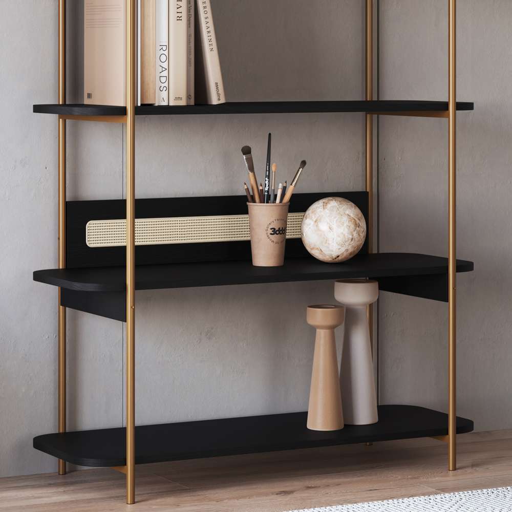 Estante 180 CM 6 Prateleiras Pes Metal Oslo 28965 Nero Artesano