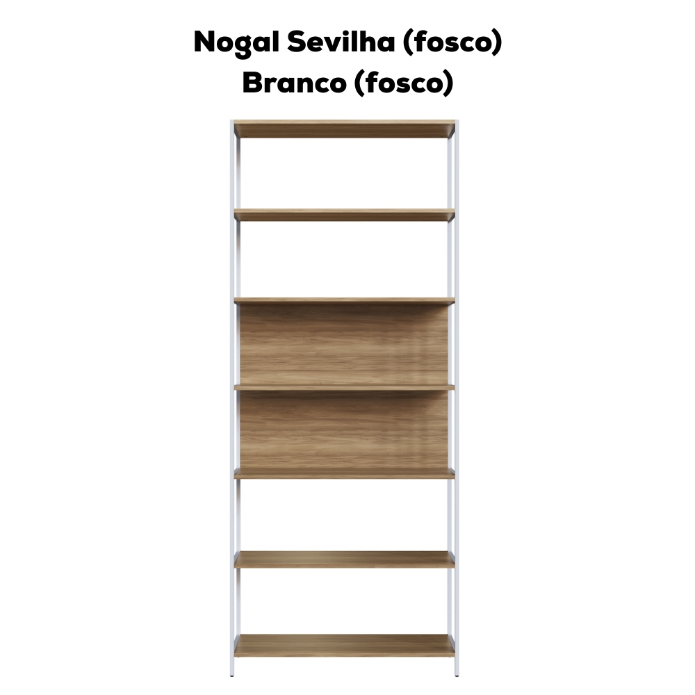 Estante Escritorio Office 211X87 cm 25858 Nogal Sevilha Branco Artesano