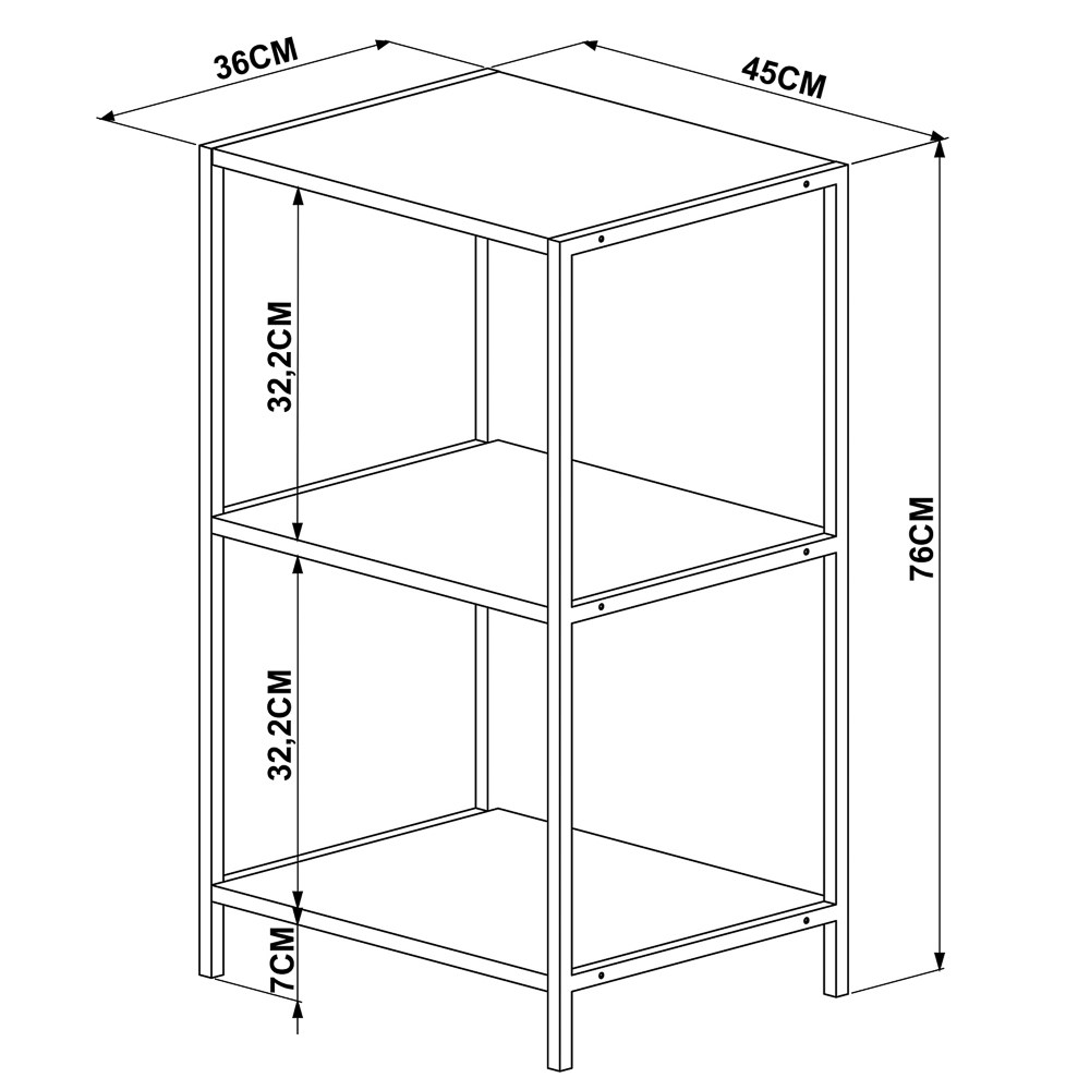 Estante Livreiro Decorativa Alta Estilo Industrial Steel Quadra Vermont Base Preta - Artesano