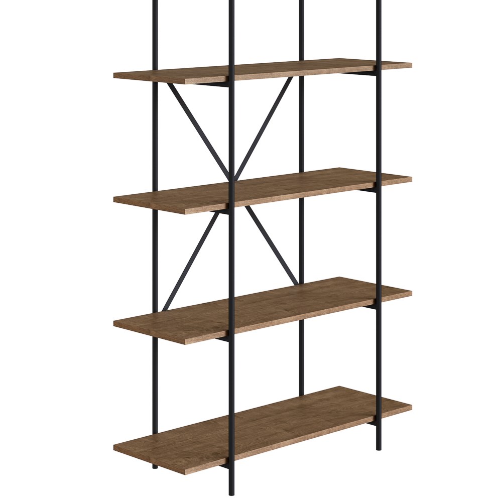 Estante Livreiro Multiuso Com Prateleiras Tube Vermont Base Preta - Artesano