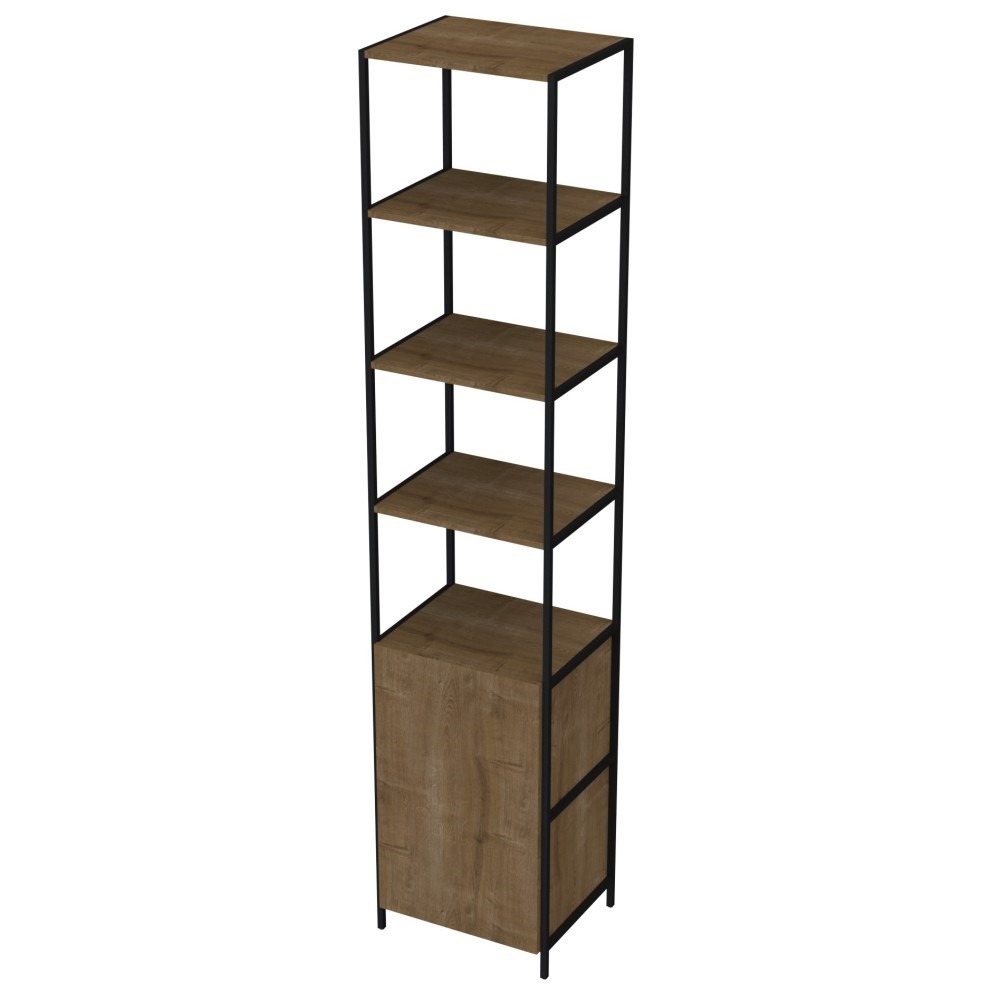 Estante Livreiro Multiuso Steel Quadra 1 Porta Vermont/Preto - Artesano