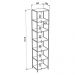 Estante Livreiro Multiuso Steel Quadra 27808 6 Prateleiras Vermont/Preto - Artesano