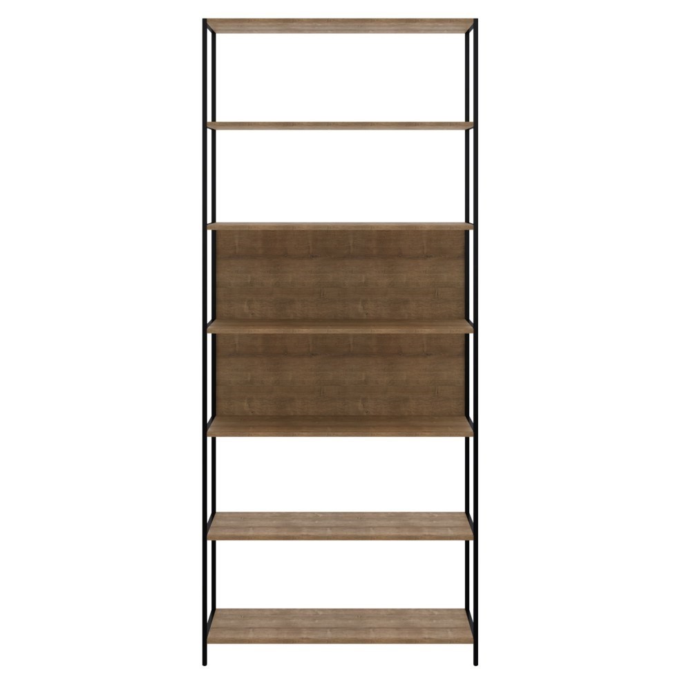 Estante Livreiro Multiuso Steel Quadra 27809 6 Prateleiras Vermont/Preto - Artesano